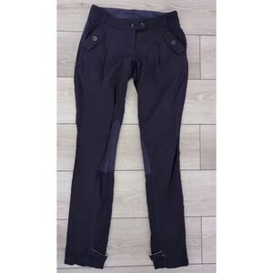 LULULEMON Size 4 Purple PEDAL POWER Cycling Pants REFLECTIVE Commuter Trouser